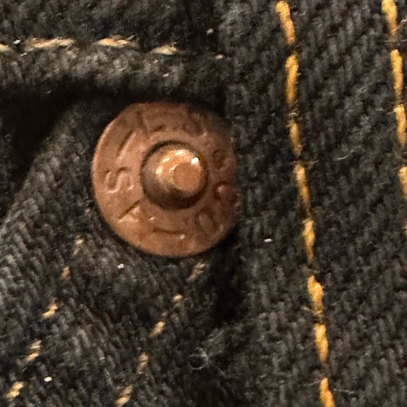 Levi's 550 Vintage Orange Tab Black with Paint Distressed Cutoff Jean Shorts - Picture 13 of 16